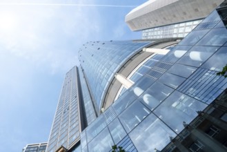 An image of a Frankfurt Germany with some skyscrapers