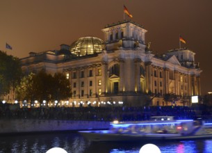 Berlin Reichstag building with fairy lights