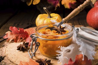 Ein köstlicher herbstlicher cremiger hokkaido kürbis pure