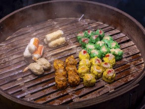 Stuffed dumplings, Jalan Alor, Foodstreet, Kuala Lumpur, Malaysia, Southeast Asia
