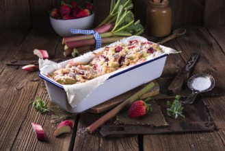 Rhubarb strawberry brioches