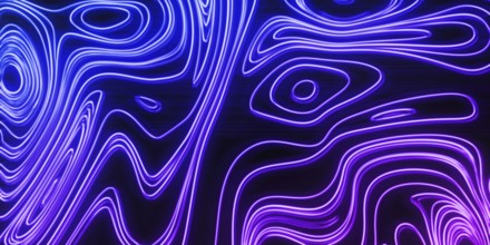 Neon Glow blue and purple lines on a dark background, Cyberpunk background