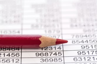 A table with turnover and expenditure figures. Symbol photo for costs, profit, controlling