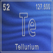 Tellurium chemical element, Sign with atomic number and atomic weight, Periodic Table Element