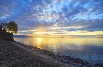 Sunset at the City Lindau at the Lake Constance, Bavaria, Germany