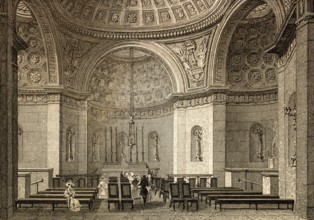 The Chapelle expiatoire, Paris, antique steel engraved print, 1831