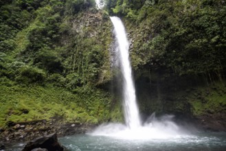 Waterfall in the jungle in Costa Rica in Central America