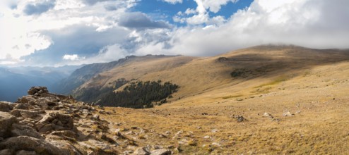 Great view up high in the mountains of Rocky Mountain NP, USA