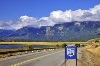 Patagonia. The longest road in Argentina Ruta 40 is laid parallel to the Andes of picturesque lakes