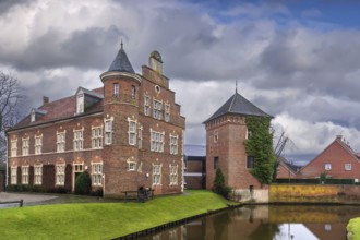 Historical house on the lake opposite the Gemen castle, Germany