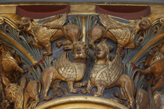 Romanesque capital in the nave, St., Sankt, Saint