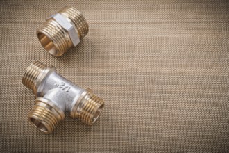 Brass plumber fixtures pipe fittings on water mesh filter