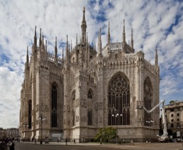Built from 1386, view from south-east, choir consecrated in 1418, crossing tower in 1501, gilded