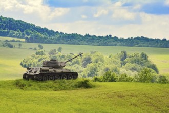 Tank of World War 2 on the Field Kapisova, Slovakia