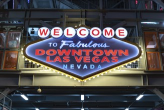 A picture of the Welcome to Fabulous Downtown Las Vegas sign at the Fremont Street Experience