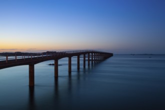 Bridge to Ferry to Ile de Batz, Roscoff, Brittany.This bridge is used during the low tide.The