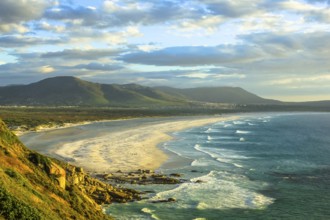 Spectacular aerial view of Noordhoek Beach, Table Mountain National Park, South Africa. Noordhoek