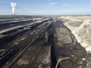 RWE Power AG's Inden open pit mine is located in the Rhenish lignite mining area near Inden,