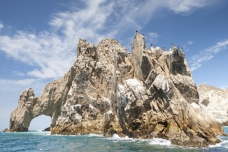 Rocks formation at the end of land named los arcos. Cabos San Lucas, Baja California Sur. Mexico