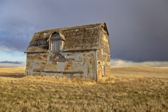 Prairie Storm Clouds rural Saskatchewan Old Barn