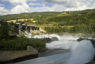 The Hunderfossen hydroelectric power station in Norway near Lillehammer