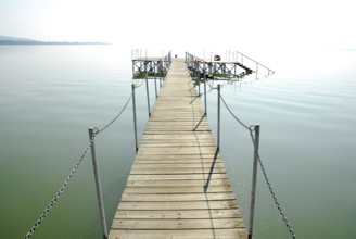 Bathing jetty, Danubius Hotel Helikon, Keszthely, Lake Balaton, Hungary