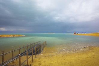 Storm clouds above the Dead Sea in Israel