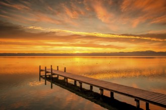 An image of a sunrise at the Starnberg Lake in Germany