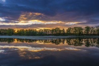 Upper Lusatia biosphere reserve at sunset
