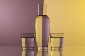 Glasses of water on the glass table