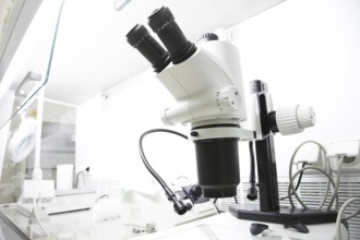 Modern microscope in the molecular biology lab