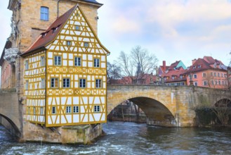 Ikone der Oberen Brücke oder Brucke und des Alten Rathauses in Bamberg, Deutschland