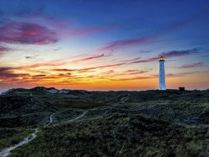 Sunset at Lyngvig Fyr near Hvide Sande, Denmark