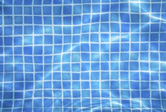 Vacation Abstract Background Of Water Ripples Over Swimming Pool Tiles