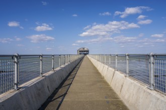 Bembridge, Isle of Wight, England, UK, April 20, 2023: The pier and the lifeboat station