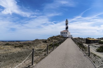 Favaritx, Spain, May 12, 2024: The Lighthouse of Favaritx in Menorca