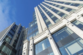 View from below on a glass office buildings
