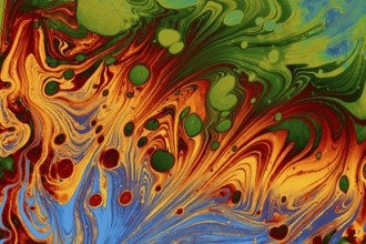 Ebru marble effect surface pattern design for print