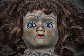 Old doll, demonic face