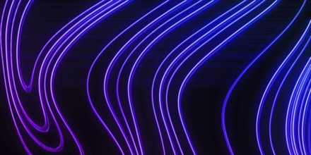 Neon Glow blue and purple lines on a dark background, Cyberpunk background