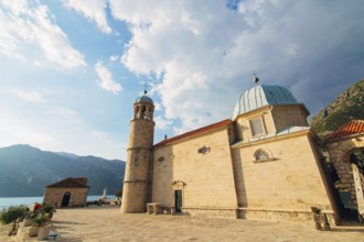 The island of Gospa od Skrpela in the Boko-Kotorsky Gulf near the town of Perast in Montenegro