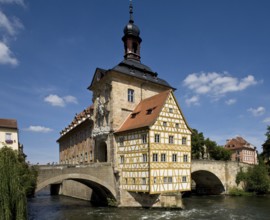 Bamberg Old Town Hall and Upper Bridge from the south