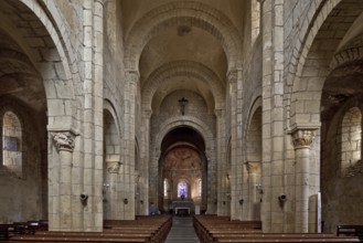 Anzy-le-Duc Burgundy priory church built 11-12 c. Interior view to the choir, St., Saint, Saint