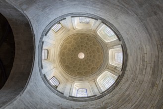 Vannes, France, August 6, 2018: Direcly below view of the dome of the chapel of St. Vincent Ferrer