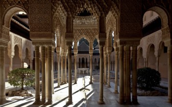 Nasrid Palace, Courtyard of the Lions (Patio de los Leones) View across the fountain to the east