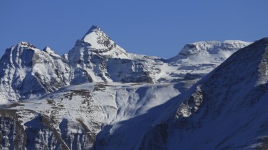 Snow covered mountains in Valais Canton