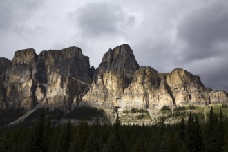 Mountain with summit in dramatic light
