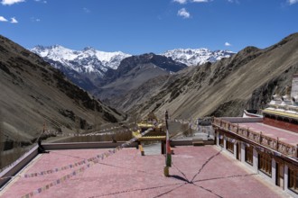 Tingmosgang, India, April 09, 2023: Exterior of Tserkamo Monastery in Ladakh region