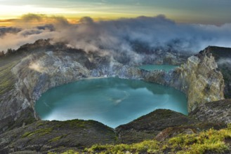 Sunrise view of Kelimutu volcano in Flores island, Indonesia
