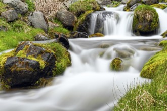 Small waterfall at Seydisfjordur town, East Iceland